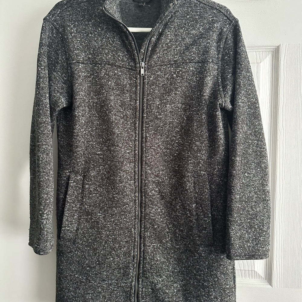 Banana Republic Gray Teddy Jacket Textured Knit Design